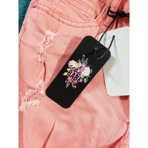 Soho Babe Jeans Sz 1 Womens Pink Mid Rise Skinny Distressed Stretch Ladies NWT - Picture 4 of 13